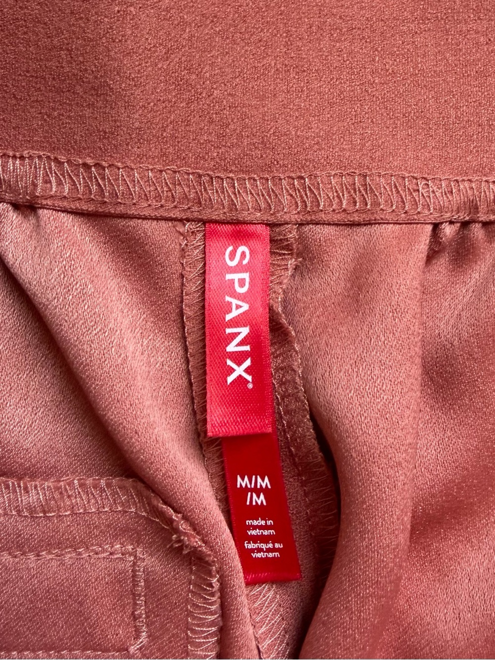 Spanx Carefree Crepe Trousers Womens Medium Coral High Rise Drapey Straight Leg - Picture 2 of 7